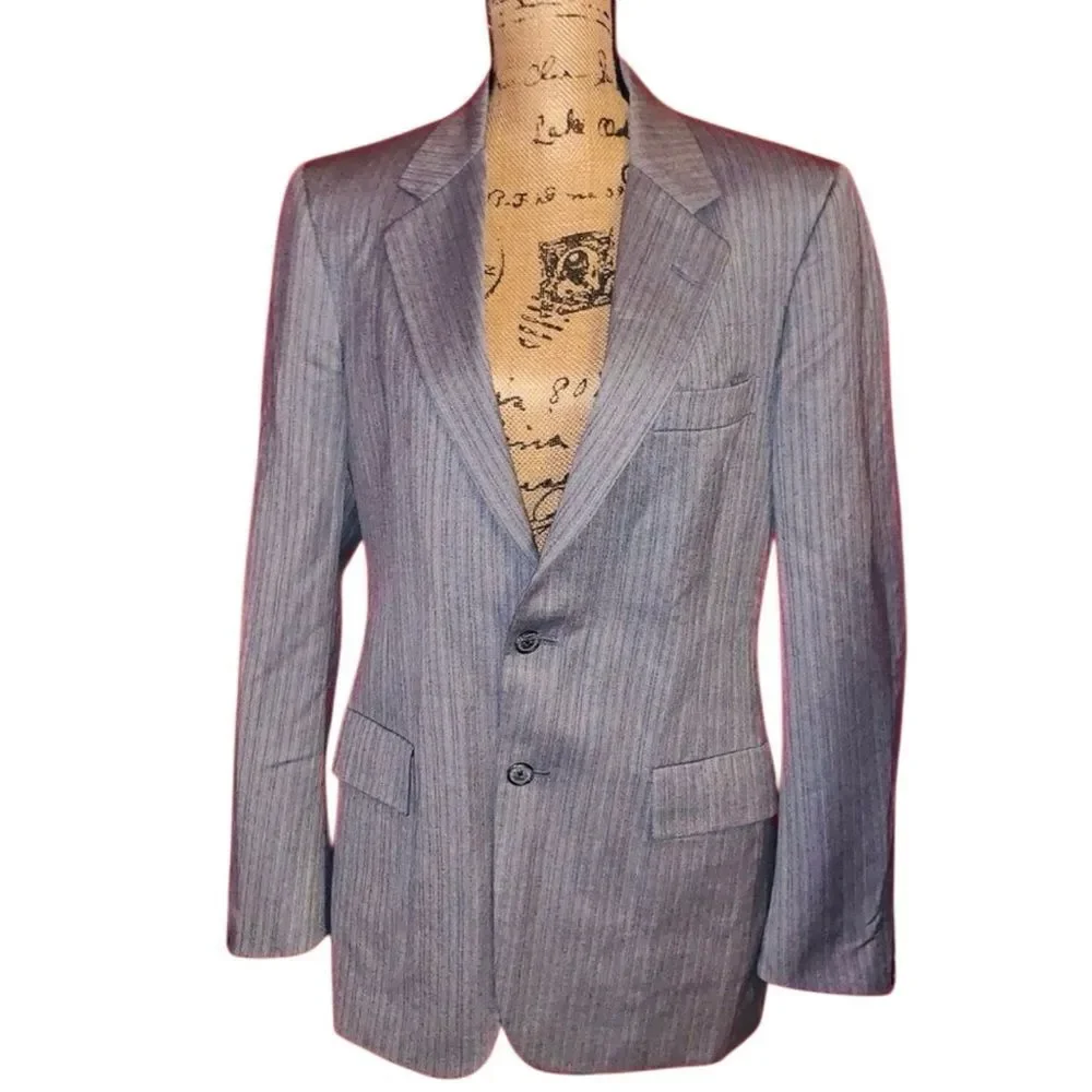 Christian Dior Grey Pinstripe Suit Jacket Blazer Men's Size 40r